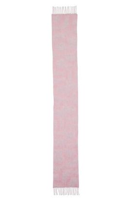 Acne Studios Acne Studios Vandy Logo Jacquard Wool Blend Fringe Scarf