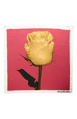 Acne Studios Acne Studios Vasco Rose Midsummer Silk Square Scarf