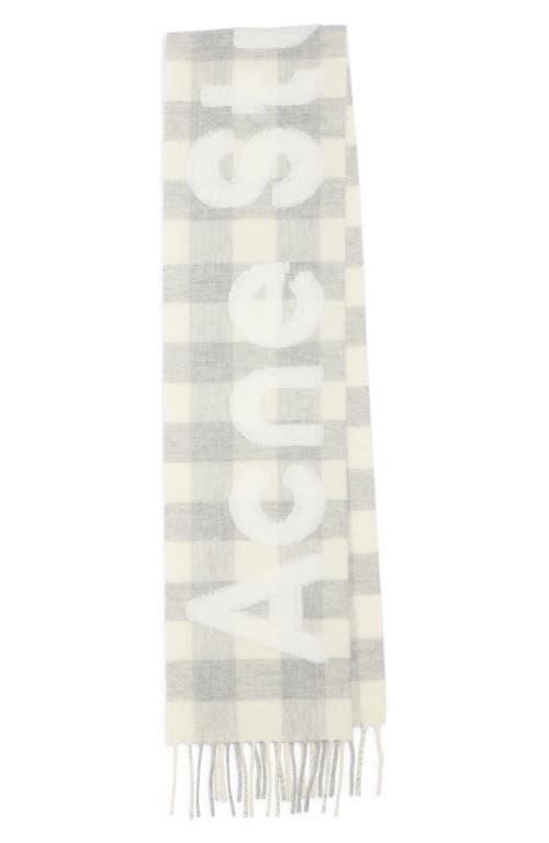 Acne Studios Acne Studios Veda Buffalo Plaid Wool Blend Fringe Scarf