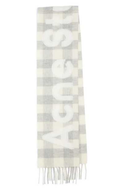 Acne Studios Acne Studios Veda Buffalo Plaid Wool Blend Fringe Scarf