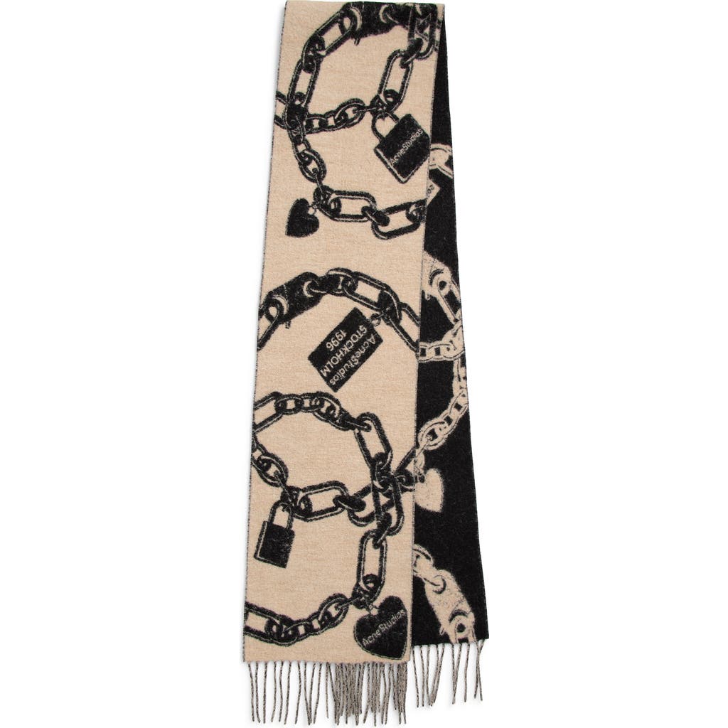 Acne Studios Acne Studios Vilma Chain Wool Blend Scarf