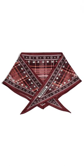 Acne Studios Acne Studios Volta Triangle Check Scarf Burgandy One
