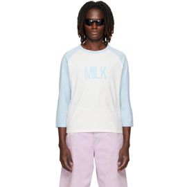 Acne Studios Acne Studios White & Blue Milk Graphic T-shirt