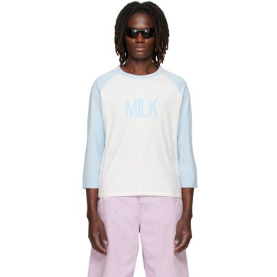 Acne Studios Acne Studios White & Blue Milk Graphic T-shirt