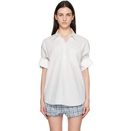 Acne Studios Acne Studios White & Gray Supra Stripe Midsummer Shirt