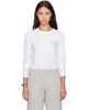 Acne Studios Acne Studios White Distressed Logo Long Sleeve T-shirt - 1