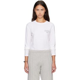 Acne Studios Acne Studios White Distressed Logo Long Sleeve T-shirt