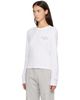 Acne Studios Acne Studios White Distressed Logo Long Sleeve T-shirt - 4