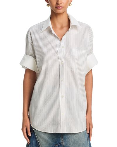 Acne Studios Acne Studios Yellow Rose Striped Cotton Shirt