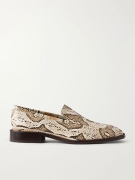ACNE STUDIOS Logo-detailed snake-effect leather loafers