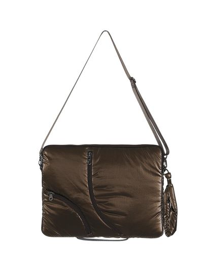 ACOC 13-inch Cushioned Detachable Strap Laptop Clutch [Brown]