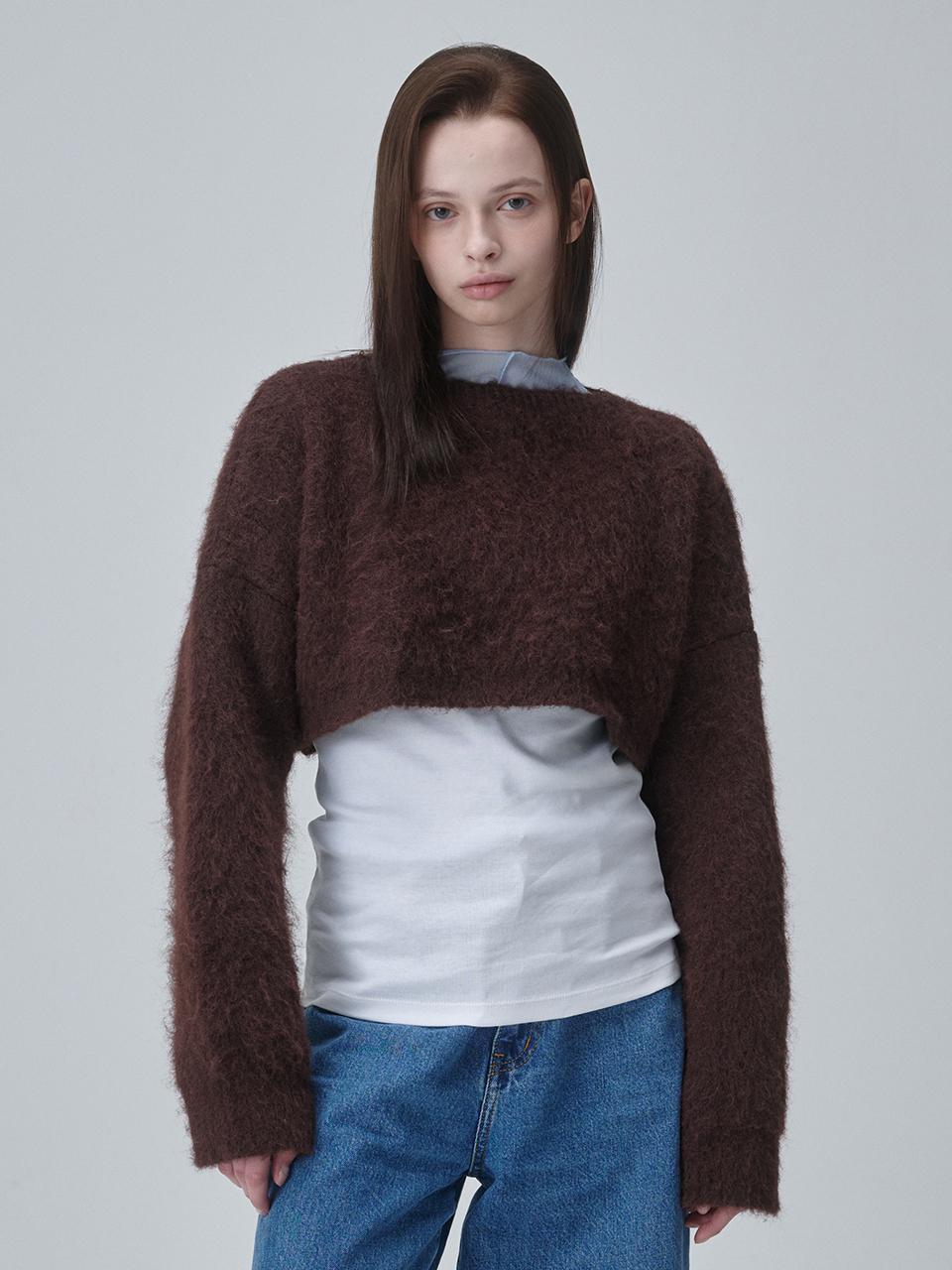 ACOC Flow 2-way Crop Versatile Knit [BROWN]