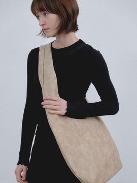 ACOC Premium Leather Structured Interview L Bag [Beige]