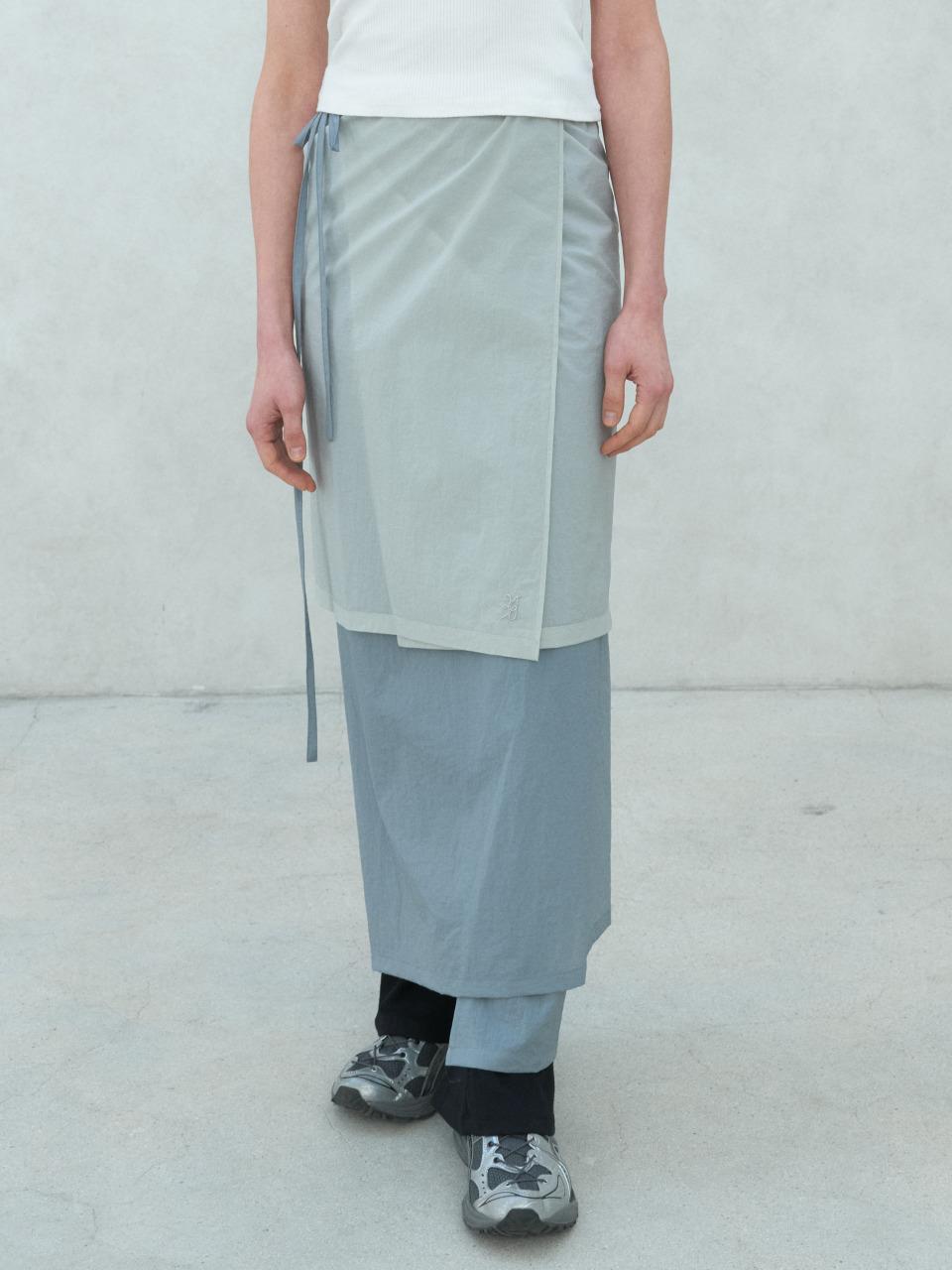 ACOC Sheer Wrap Adjustable Length Skirt [Gray]