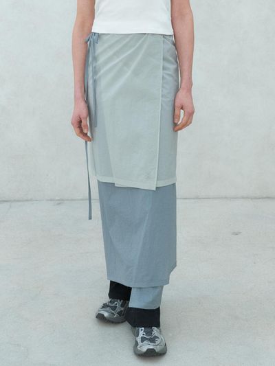 ACOC Sheer Wrap Adjustable Length Skirt [Gray]