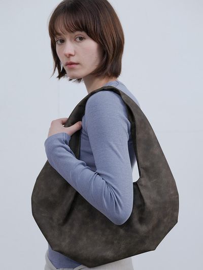 ACOC Structured Leather Medium Bag [Brown]
