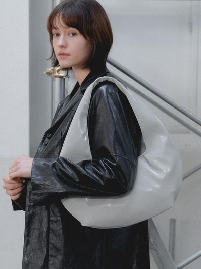 ACOC Structured Pebbled Leather Interview M Bag [Gray]