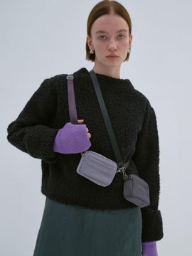 ACOC Structured Vegan Leather Box Wallet Bag [PURPLE]