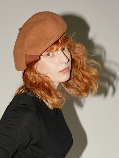 ACONTT Wool Jersey Ribbon Beret - CAMEL