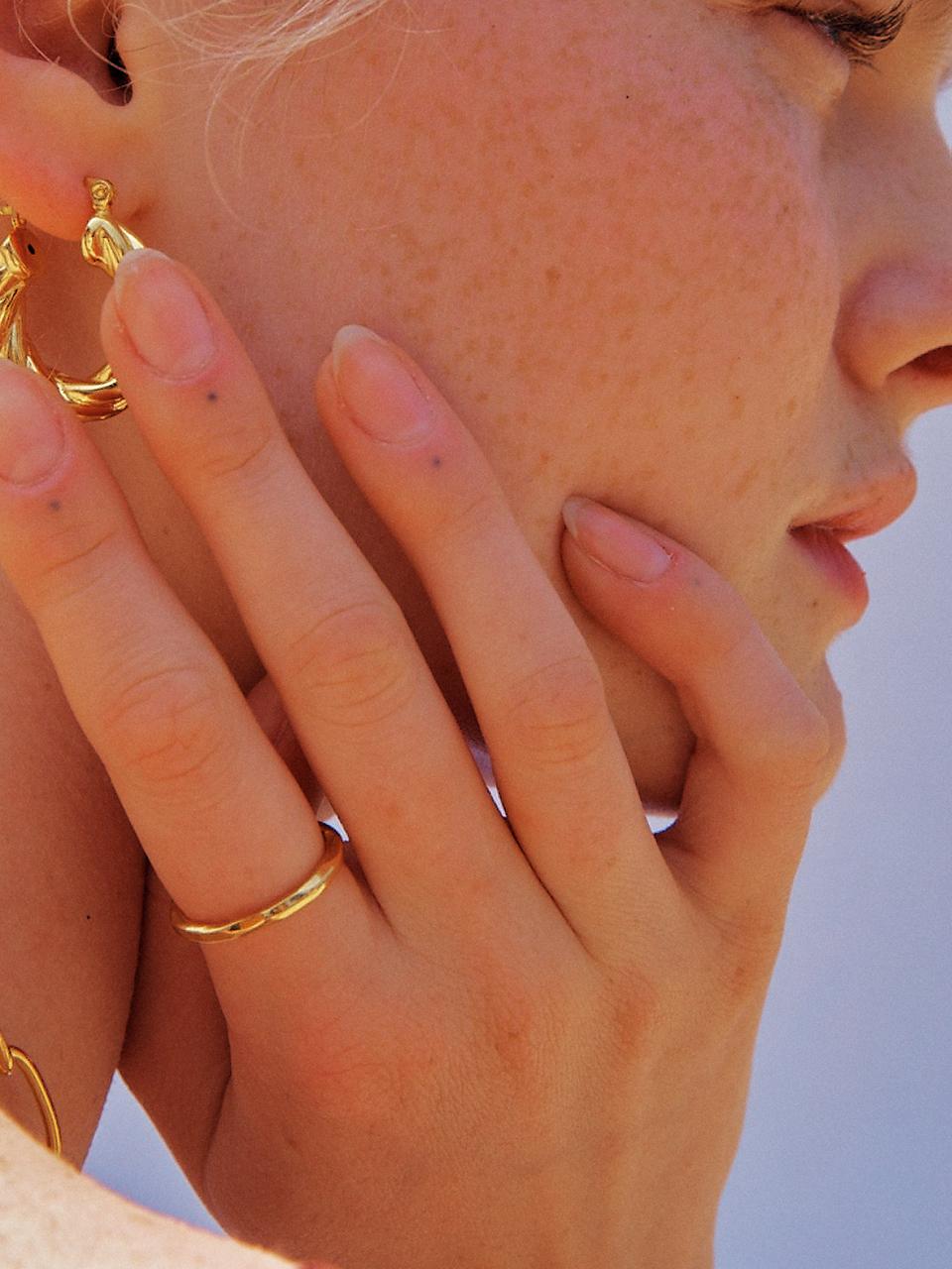 ACOOPU Embossed Texture Sterling Silver Ring
