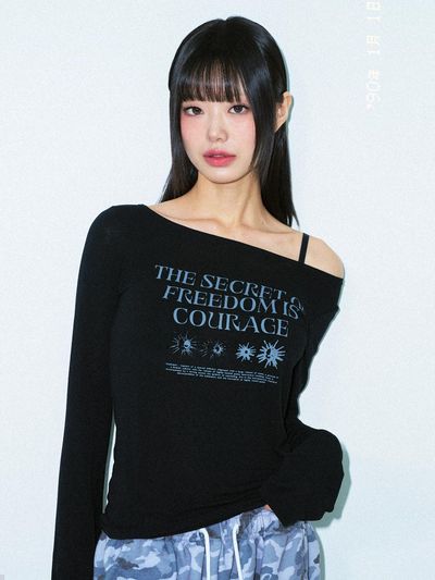 ACOVER See-through Long Sleeve Top [Black]