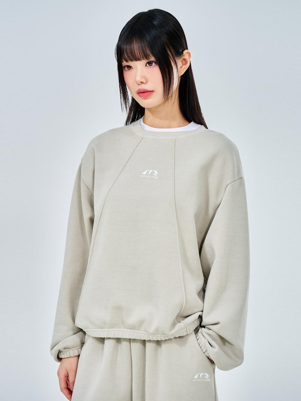 ACOVER Small Logo Relaxed Fit Sweatshirt [Beige]