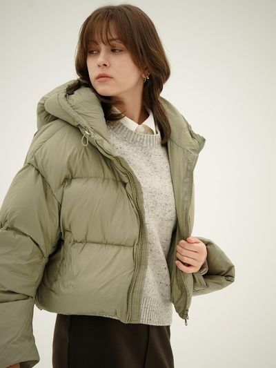ACUD Cropped Puffer Down Jumper _Green