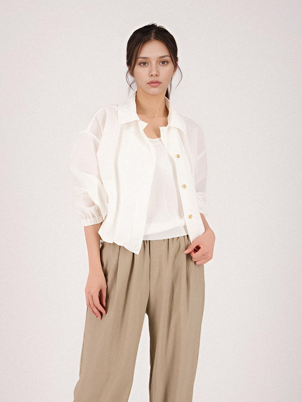ACUD Light String Shirt Blouse [White]