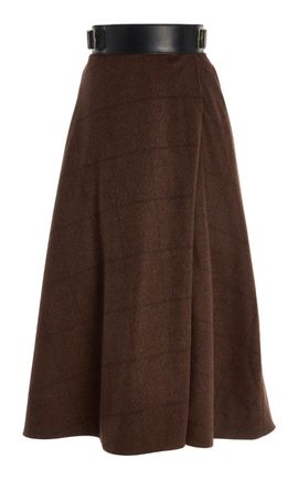 Adam Lippes Adam Lippes Glen Plaid Cashmere Midi Skirt