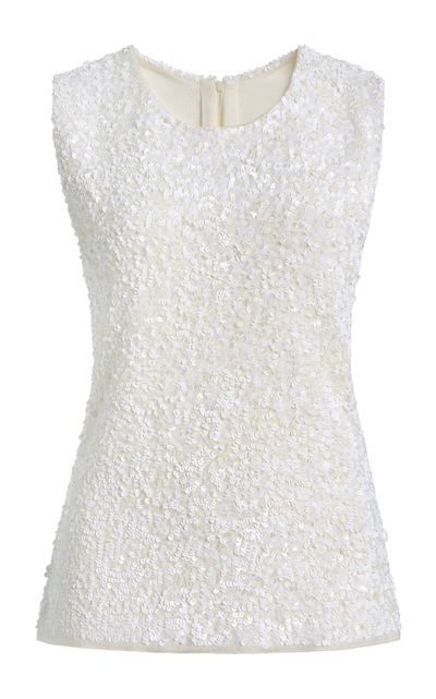 Adam Lippes Adam Lippes Santi Sequined Top Ivory S