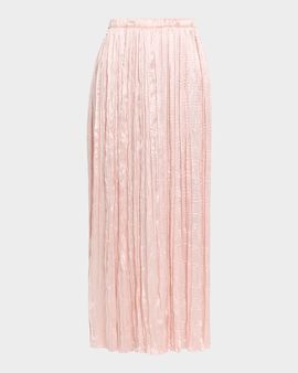 Adam Lippes Aria Pleated Silk Maxi Skirt