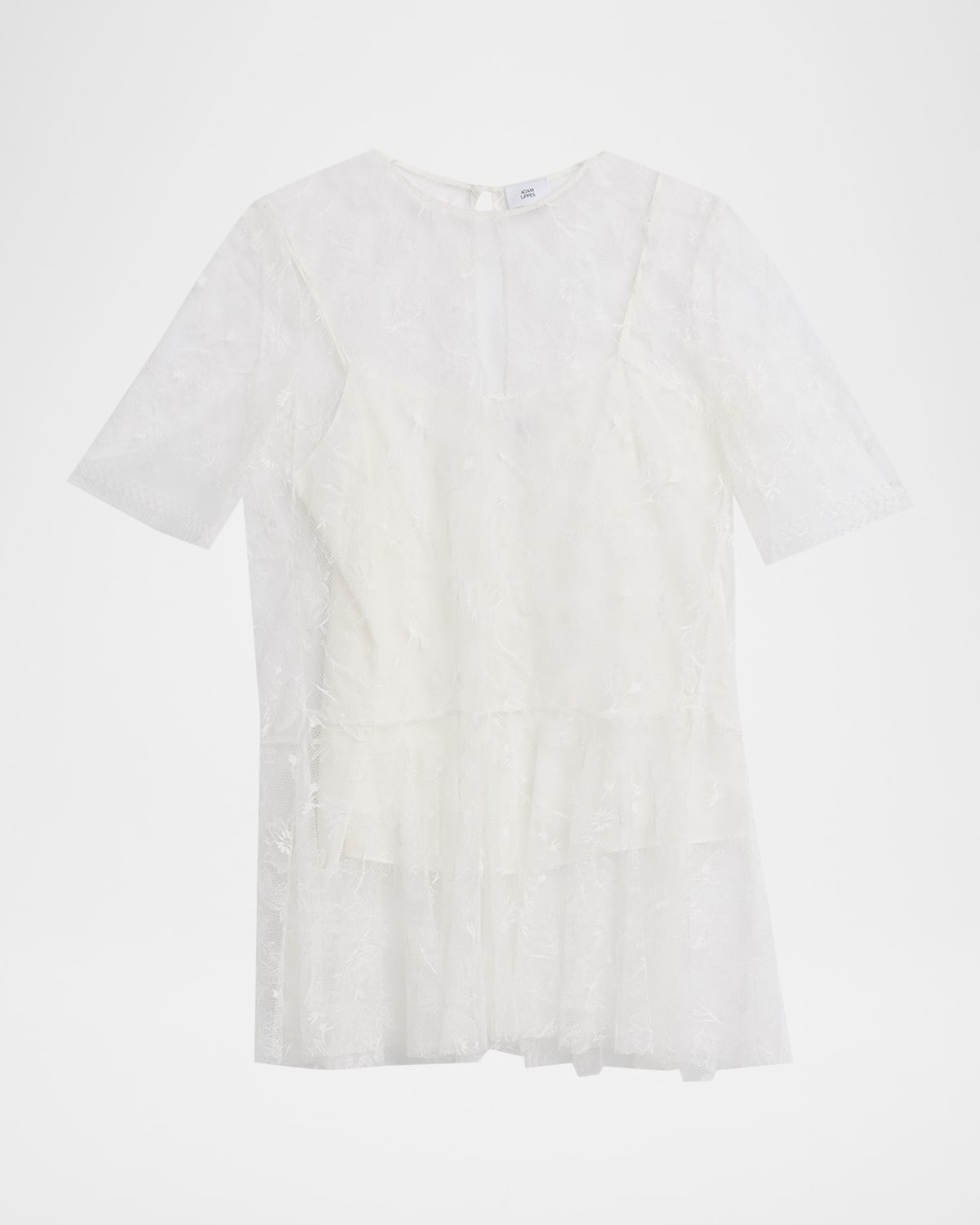 Adam Lippes Dido Floral Lace Tulle Top