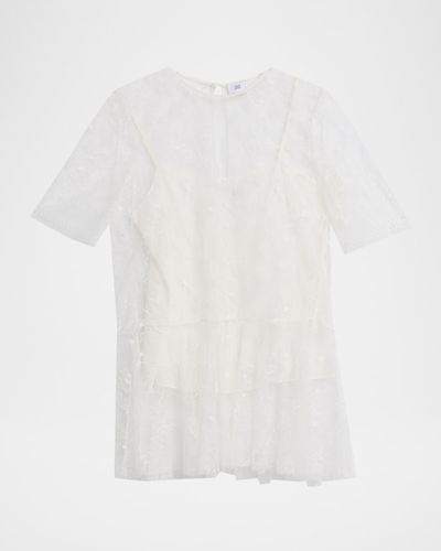 Adam Lippes Dido Floral Lace Tulle Top