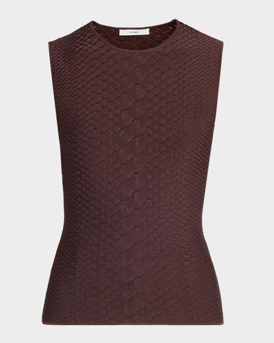 Adam Lippes Divya Textured Knit Tank Top