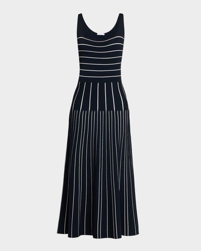 Adam Lippes Gemma Pointelle Striped Knit Sleeveless Maxi Dress