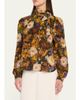 Adam Lippes Joan Floral Silk Neck Scarf Long-Sleeve Top - 4