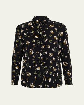 Adam Lippes Mathias Floral Silk Crepe De Chine Button-Down Shirt