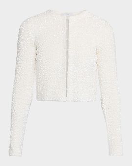 Adam Lippes Raya Sequin Cropped Cardigan