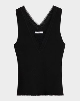 Adam Lippes Ria Plunging Knit Tank Top