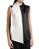 Adam Lippes Women's Bi-Color Satin Scarfneck Blouse - 4