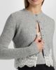 Adam Lippes Women's Briar Lace-Trim Cashmere Crop Cardigan - 6