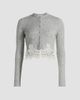 Adam Lippes Women's Briar Lace-Trim Cashmere Crop Cardigan - 8