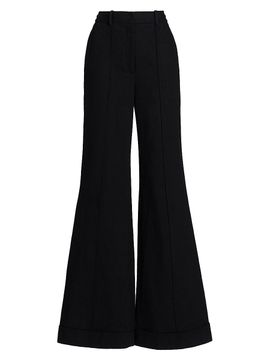 Adam Lippes Women's Deeda Cotton Wide-Leg Pants