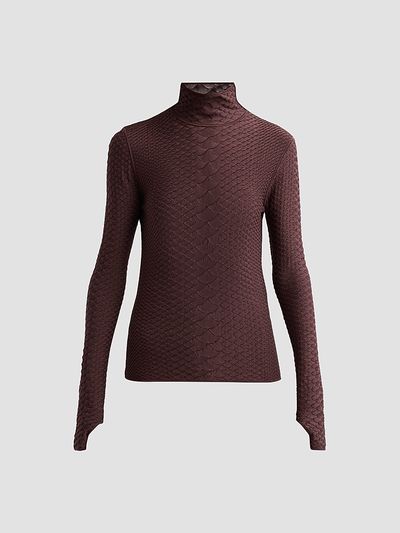 Adam Lippes Women's Sitara Python-Embossed Jacquard Top