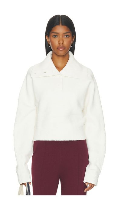 Adanola Adanola Volume Sleeve Knit Henley Pullover