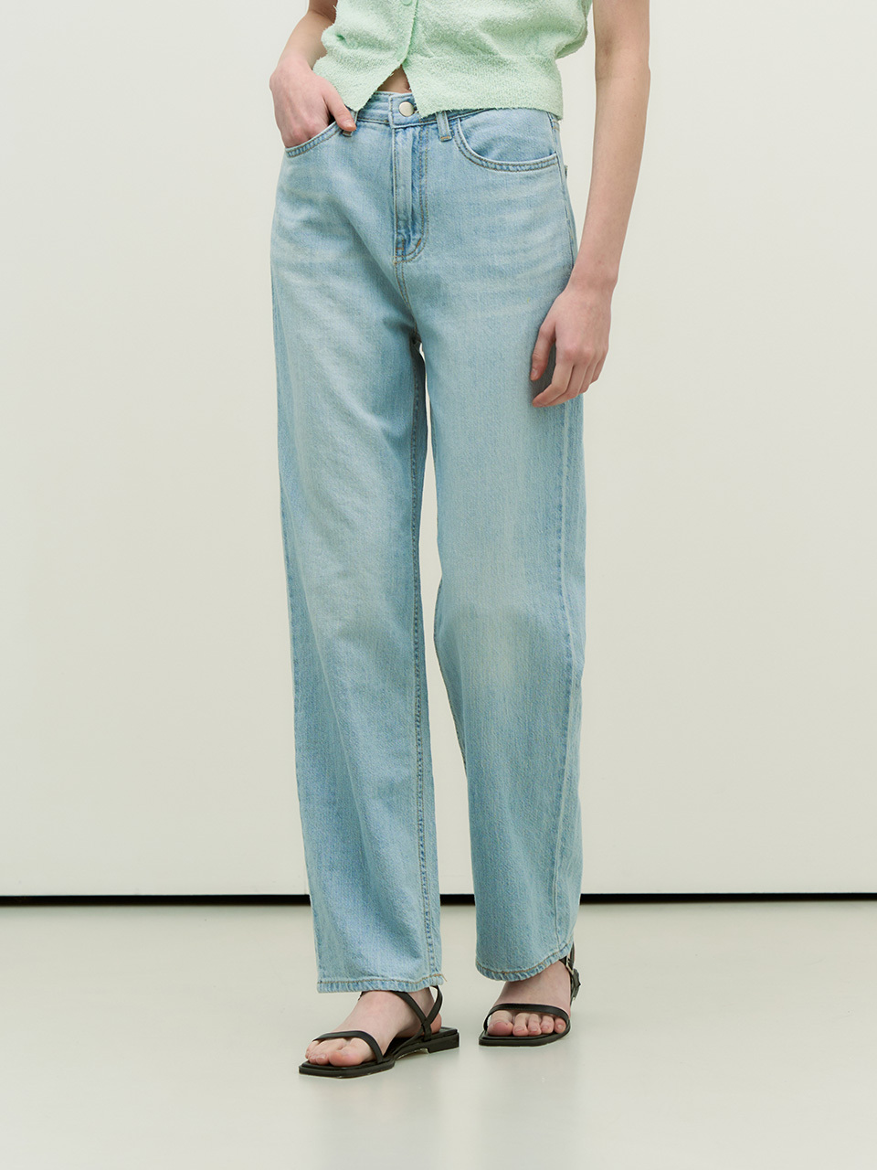ADAUL Air Linen Denim Pants _Light Blue