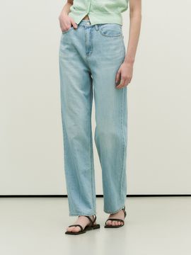 ADAUL Air Linen Denim Pants _Light Blue