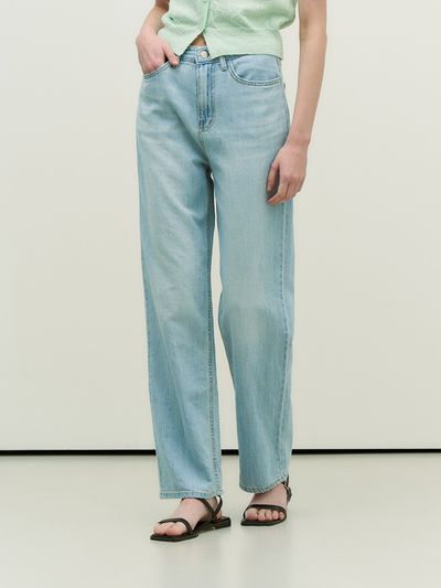 ADAUL Air Linen Denim Pants _Light Blue