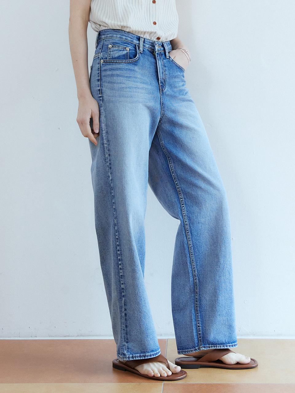 ADAUL Cold vintage washing denim pants - blue