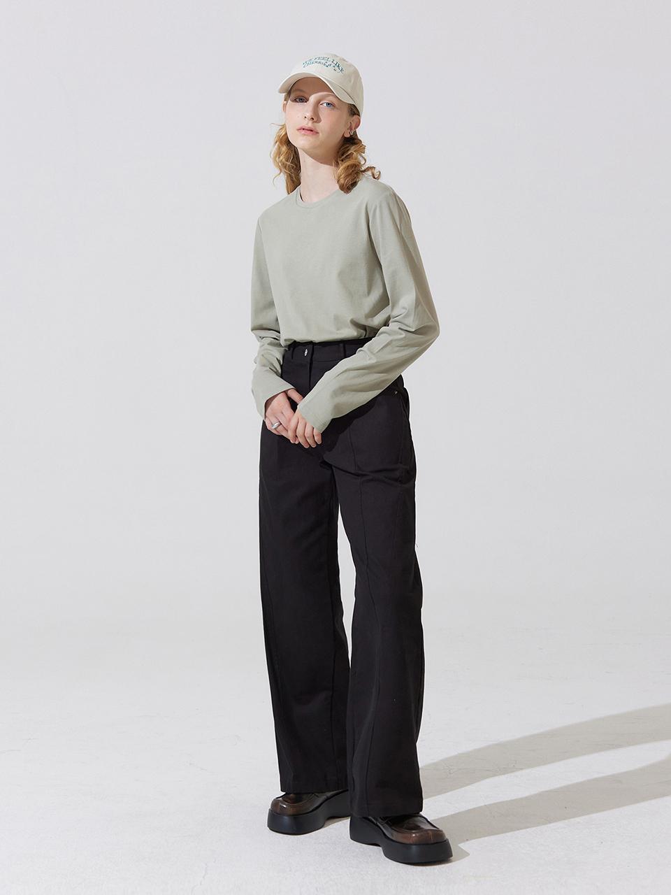 ADAUL Cotton straight pants - black
